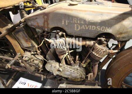 1916 Harley Davidson im San Diego Automotive Museum Stockfoto