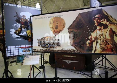 Steampunk Motorcycles Ausstellung San Diego Automotive Museum Stockfoto