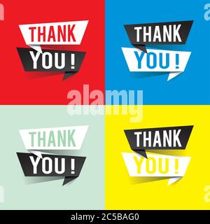 Modernes Design danke Text auf Sprechblasen, zeigen Dankbarkeit Konzept Vektor Illustration Stock Vektor
