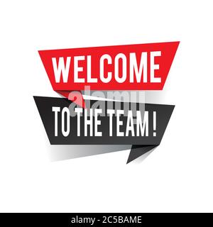 Modernes Design Willkommen im Team Text auf Sprechblasen Konzept. Vektorgrafik Stock Vektor