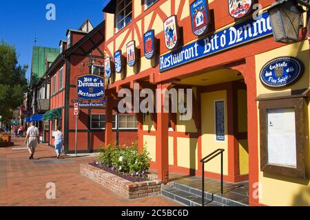 Restaurant am Alisal Road, Solvang, Santa Barbara County, Zentral-Kalifornien, USA Stockfoto