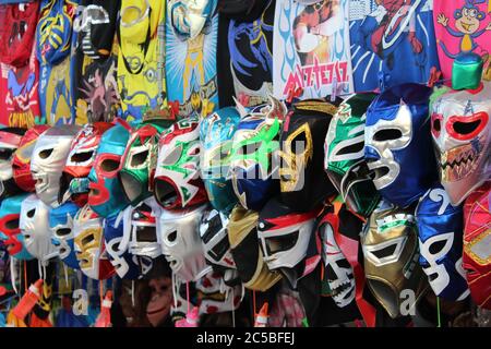 Rosarito Baja California Norte Mexico Juli/30/2016 Maske mexikanischer Wrestler im Fair Store Stockfoto