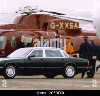 HM the Queen landet am London Southend Airport März 1999 Stockfoto