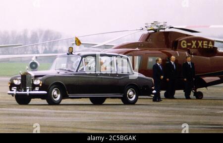 HM the Queen landet am London Southend Airport März 1999 Stockfoto