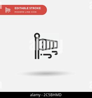 Einfaches Vektorsymbol „Wind“. Illustration Symbol Design Vorlage für Web mobile UI Element. Perfekte Farbe modernes Piktogramm auf bearbeitbaren Strich. Wind-Symbole für Ihr Geschäftsprojekt Stock Vektor