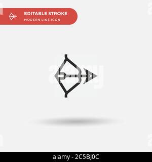 Einfaches Vektorsymbol Bogen. Illustration Symbol Design Vorlage für Web mobile UI Element. Perfekte Farbe modernes Piktogramm auf bearbeitbaren Strich. Bow-Icons für Ihr Business-Projekt Stock Vektor