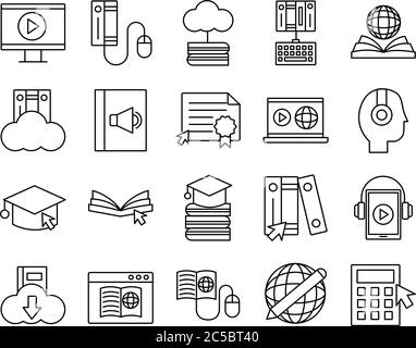 Bundle Bildung online set Icons Vektor Illustration Design Stock Vektor