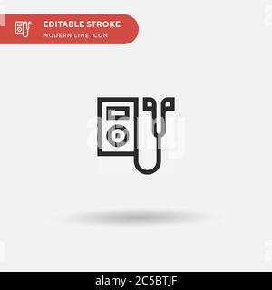 Einfaches Vektorsymbol für MP Player. Illustration Symbol Design Vorlage für Web mobile UI Element. Perfekte Farbe modernes Piktogramm auf bearbeitbaren Strich. MP Player-Symbole für Ihr Geschäftsprojekt Stock Vektor