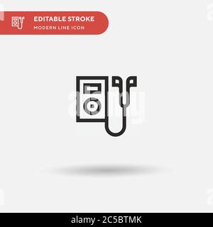 Einfaches Vektorsymbol für MP Player. Illustration Symbol Design Vorlage für Web mobile UI Element. Perfekte Farbe modernes Piktogramm auf bearbeitbaren Strich. MP Player-Symbole für Ihr Geschäftsprojekt Stock Vektor