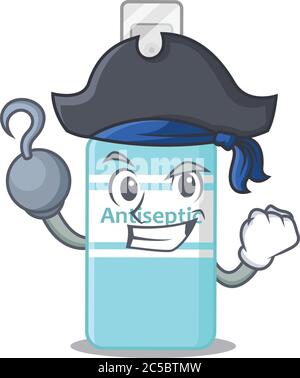 Ein Haken Hände Pirate Charakter antiseptisch Cartoon-Design Stock Vektor