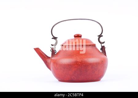 Antike Terrakotta-Teekanne Stockfoto