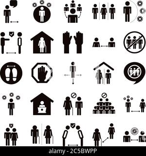 Bündel von Abstand sozialen Set Symbole Vektor Illustration Design Stock Vektor