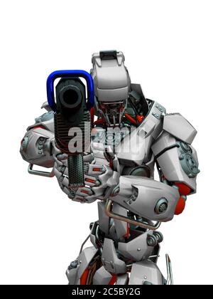 Mechanische Soldat Ziel, 3d-Illustration Stockfoto