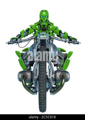 android ist ein Motorrad fahren, 3d-Illustration Stockfoto