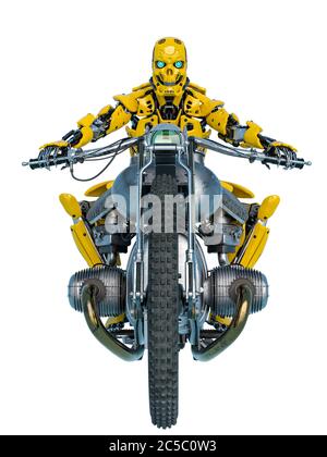 android ist ein Motorrad fahren, 3d-Illustration Stockfoto