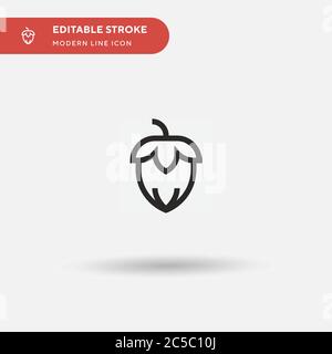 Haselnuss einfaches Vektor-Symbol. Illustration Symbol Design Vorlage für Web mobile UI Element. Perfekte Farbe modernes Piktogramm auf bearbeitbaren Strich. Haselnuss-Symbole für Ihr Business-Projekt Stock Vektor