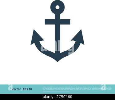 Anchor Icon Vektor Logo Vorlage Illustration Design. Vektor EPS 10. Stock Vektor
