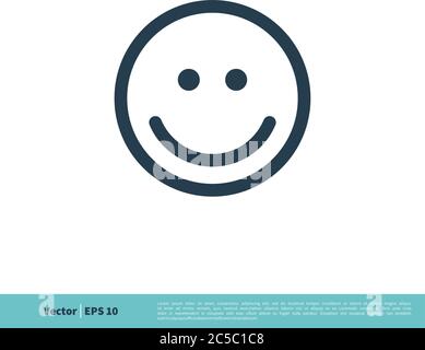 Smile Emoticon Symbol Vektor Logo Vorlage Illustration Design. Vektor EPS 10. Stock Vektor