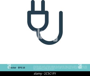 Elektrische Verbindung Draht Symbol Vektor Logo Vorlage Illustration Design. Vektor EPS 10. Stock Vektor