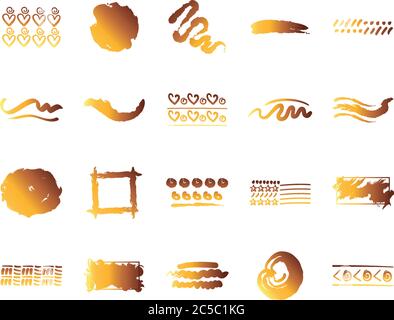 Bündel von kreativen Design mit Pinsel Striche Symbole Vektor Illustration Design Stock Vektor