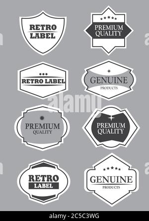 Vector Vintage dekorative Business Stempel und Etiketten Design-Elemente in verschiedenen Formen und Bereich für Copy-Raum und Verkaufsbotschaften Stock Vektor