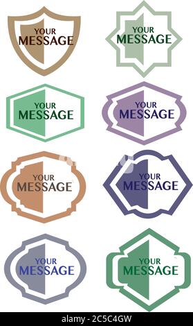 Vektordarstellung eines Satzes von Vintage-Rahmen, Etiketten oder Abzeichen. Stock Vektor