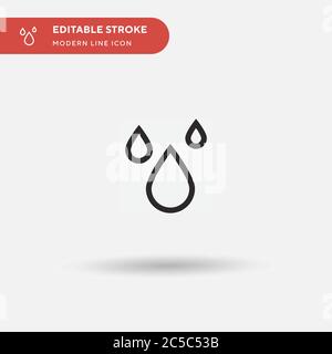Einfaches Vektorsymbol Wassertropfen. Illustration Symbol Design Vorlage für Web mobile UI Element. Perfekte Farbe modernes Piktogramm auf bearbeitbaren Strich. Wassertropfen-Symbole für Ihr Geschäftsprojekt Stock Vektor