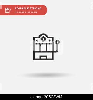 Jackpot einfaches Vektor-Symbol. Illustration Symbol Design Vorlage für Web mobile UI Element. Perfekte Farbe modernes Piktogramm auf bearbeitbaren Strich. Jackpot-Symbole für Ihr Geschäftsprojekt Stock Vektor