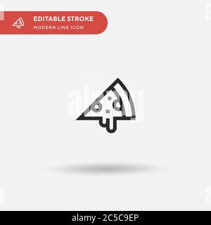 Einfaches Vektorsymbol Pizza Slice. Illustration Symbol Design Vorlage für Web mobile UI Element. Perfekte Farbe modernes Piktogramm auf bearbeitbaren Strich. Pizza Slice Icons für Ihr Business-Projekt Stock Vektor
