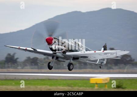 Supermarine Spitfire MK VIII VH-HET in der Royal Australian Air Force (RAAF) Markierungen durch die ihlienworth Aviation Museum betrieben. Stockfoto