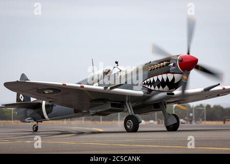 Supermarine Spitfire MK VIII VH-HET in der Royal Australian Air Force (RAAF) Markierungen durch die ihlienworth Aviation Museum betrieben. Stockfoto