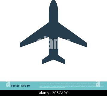 Flugzeug, Flugzeug, Jet Icon Vektor Logo Vorlage Illustration Design. Vektor EPS 10. Stock Vektor