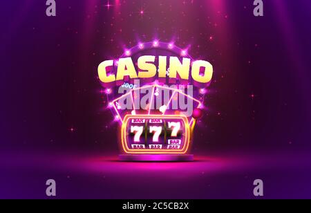 Casino 3d-Cover, Spielautomaten und Roulette mit Karten, Szene Hintergrund Kunst. Vektor-Illustration Stock Vektor