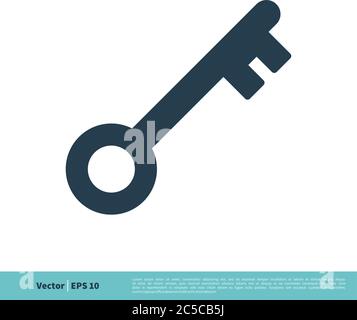 Key Icon Vektor Logo Vorlage Illustration Design. Vektor EPS 10. Stock Vektor