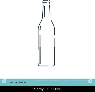 Bierflasche Symbol Vektor Logo Vorlage Illustration Design. Vektor EPS 10. Stock Vektor