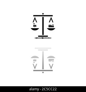 Eco-Konzept. Schwarzes Symbol auf weißem Hintergrund. Einfache Illustration. Symbol Für Flachen Vektor. Spiegelungsschatten. Kann in Logo, Web, Mobile und U verwendet werden Stock Vektor