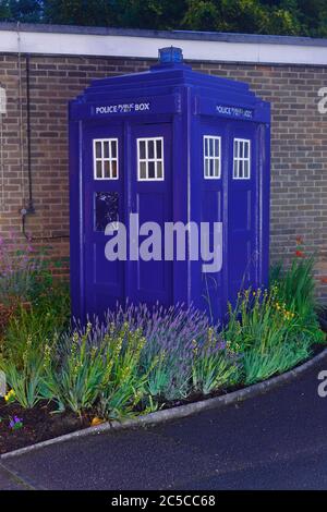 Eine alte fahioned Polizei-Call-Box in einem erhaltenen Zustand in Wetherby Polizeistation in West Yorkshire Stockfoto