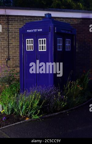 Eine alte fahioned Polizei-Call-Box in einem erhaltenen Zustand in Wetherby Polizeistation in West Yorkshire Stockfoto