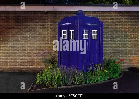 Eine alte fahioned Polizei-Call-Box in einem erhaltenen Zustand in Wetherby Polizeistation in West Yorkshire Stockfoto