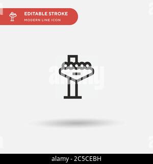 Las Vegas einfaches Vektor-Symbol. Illustration Symbol Design Vorlage für Web mobile UI Element. Perfekte Farbe modernes Piktogramm auf bearbeitbaren Strich. Las Vegas Symbole für Ihr Business-Projekt Stock Vektor