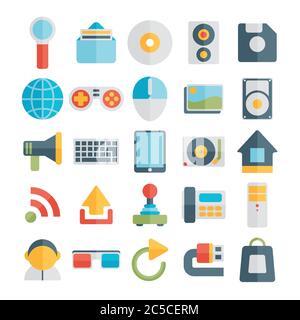 Moderne flache Symbole – Set 1 Stock Vektor