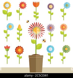 Blumen Vektor-Design. Set mit Blumenmotiv Stock Vektor