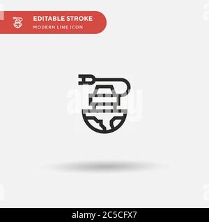 Elektroauto einfaches Vektor-Symbol. Illustration Symbol Design Vorlage für Web mobile UI Element. Perfekte Farbe modernes Piktogramm auf bearbeitbaren Strich. Electric Car Icons für Ihr Business-Projekt Stock Vektor