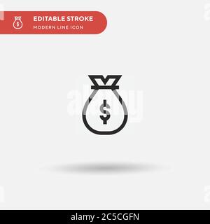 Einfaches Vektor-Symbol für Geldbeutel. Illustration Symbol Design Vorlage für Web mobile UI Element. Perfekte Farbe modernes Piktogramm auf bearbeitbaren Strich. Geldbeutel-Symbole für Ihr Geschäftsprojekt Stock Vektor