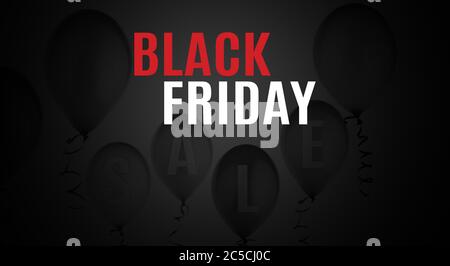 Black friday große Sale Banner. Dunkler Hintergrund Stockfoto