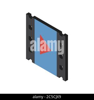 Symbol für Wiedergabe von Videos auf weißem Hintergrund. Vektor-Illustration in trendigen flachen Stil. EPS 10 Stock Vektor