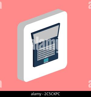 Netbook, Notebook einfaches Vektorsymbol. Illustration Symbol Design Vorlage für Web mobile UI Element. Perfekte Farbe isometrisches Piktogramm auf 3d weiß aufhört Stock Vektor