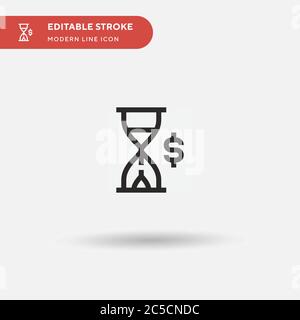 Zeit ist Geld einfaches Vektor-Symbol. Illustration Symbol Design Vorlage für Web mobile UI Element. Perfekte Farbe modernes Piktogramm auf bearbeitbaren Strich. Zeit ist Geld Symbole für Ihr Geschäftsprojekt Stock Vektor