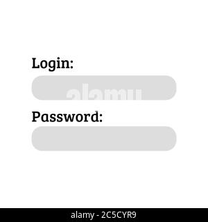 Benutzerautorisierung Login und Passwort auf weißem Hintergrund. Vektor-Illustration in trendigen flachen Stil. Stock Vektor