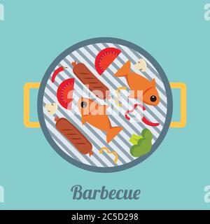 Grill. Flaches Design - Vektor Stock Vektor